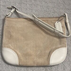 Coach Tan and Cream Shoulder Bag